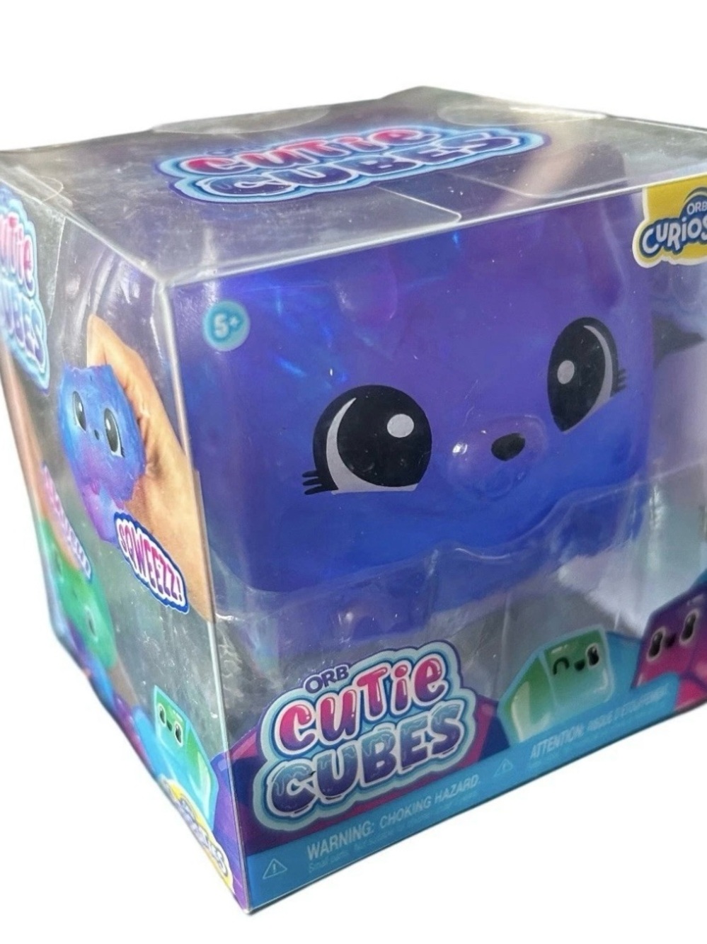 ORB Cutie Cubes Purple Squeeze Plush Cube - Cute Collectible